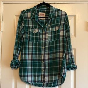 Mossimo Green and Blue Flannel